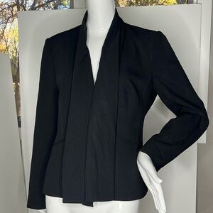 Piazza Sempione Sz 46 Virgin Wool Crepe Cashmere Hidden Closure Blazer Jacket